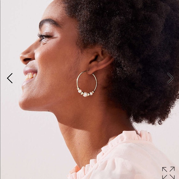LOFT Jewelry Loft Pearled Hoop Earring Poshmark